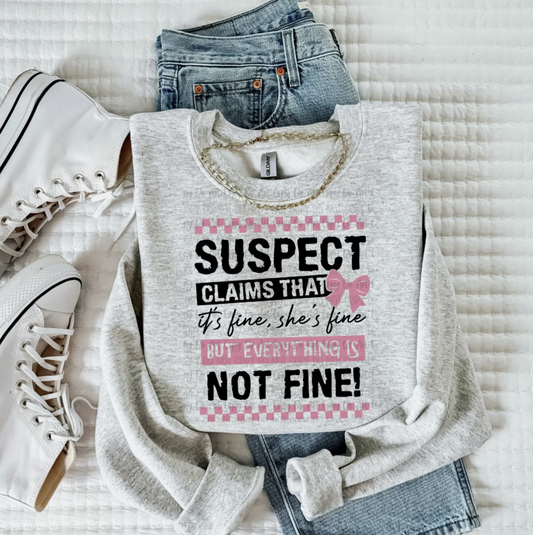 SUSPECT CLAIMS ITS FINE