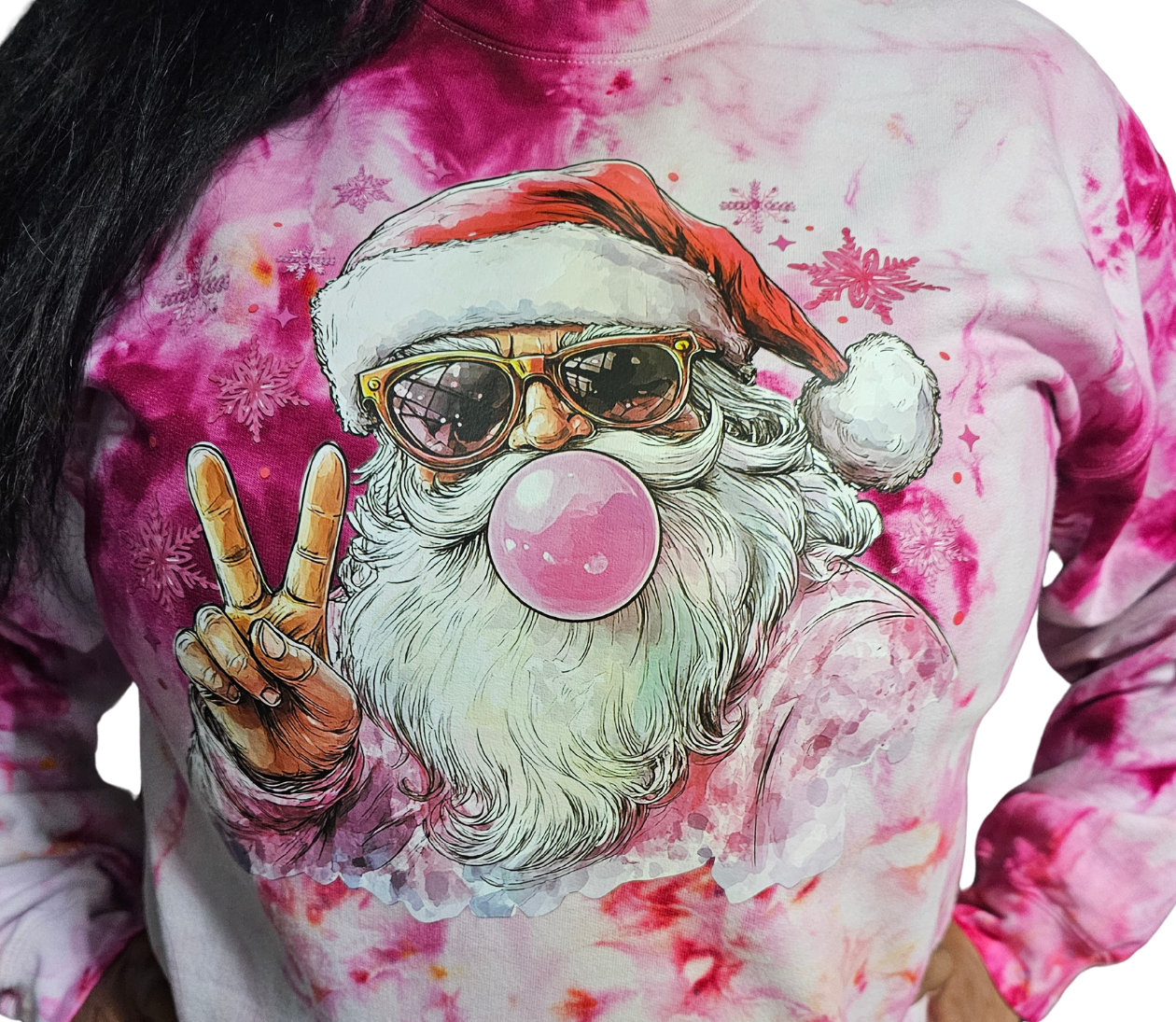 TIE DYE SANTA BUBBLE PEACE