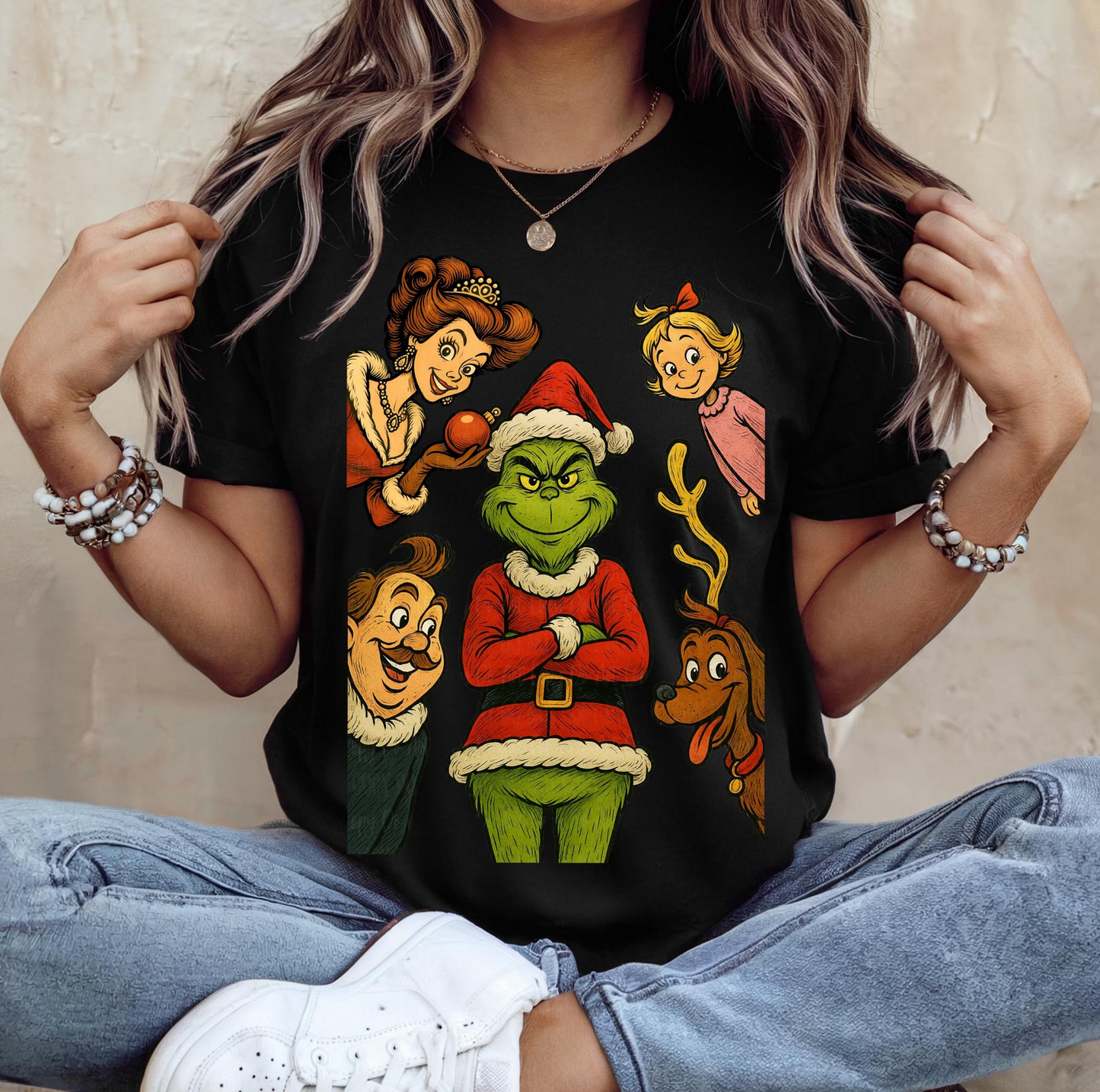 Grinch & Friends Christmas T-Shirt – Holiday Santa Graphic Tee