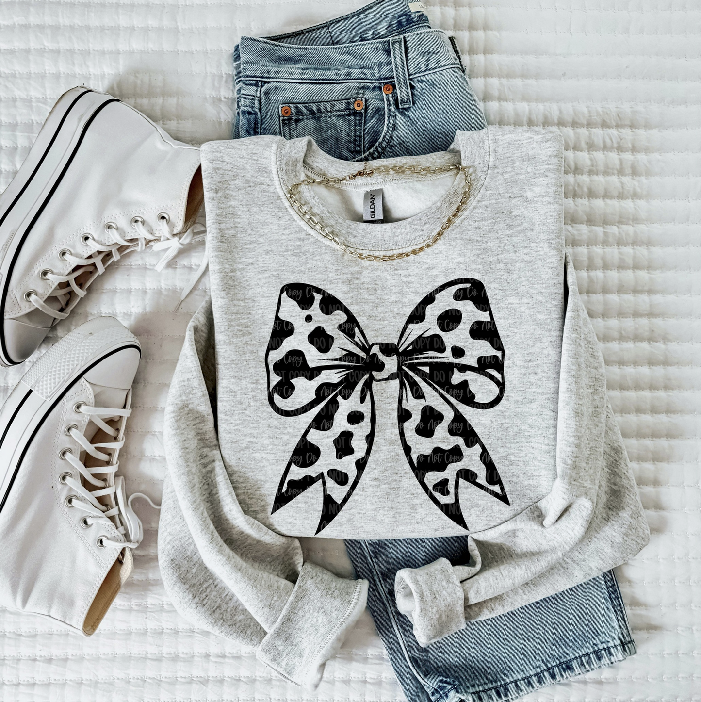 Leopard Bow Graphic Tee – Cute Girly Animal Print Shirt -$15 Tee Line
