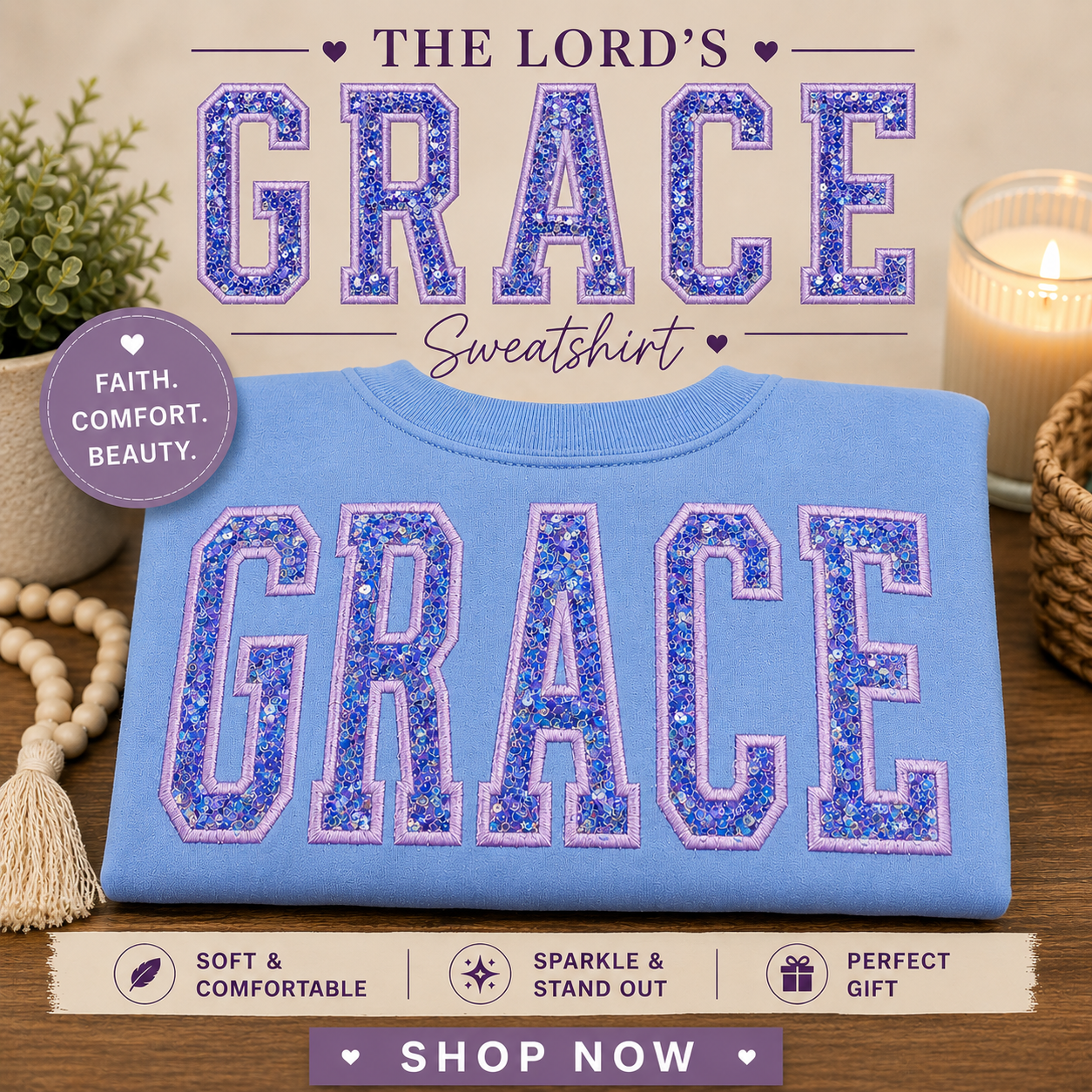 The Lord’s Grace Sequin Sweatshirt