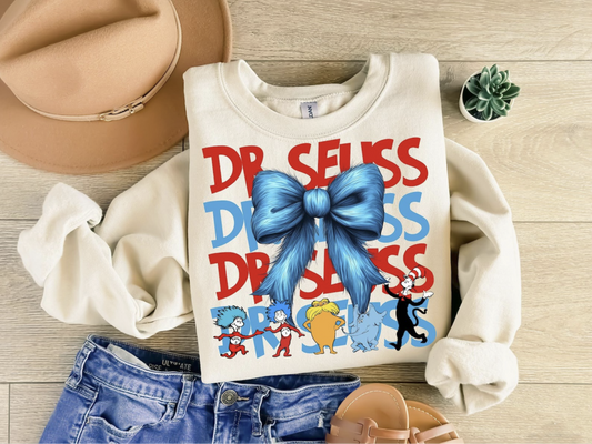 DR SEUSS BLUE BOW