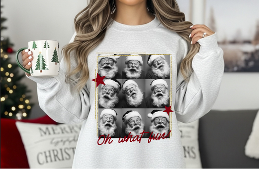 Oh What Fun! Santa Sweatshirt | Vintage Christmas Crewneck | Cozy Holiday Pullover | Retro Santa Graphic