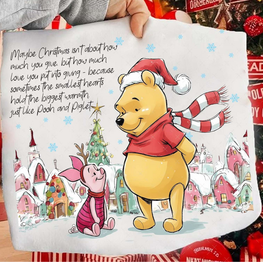 Kind Hearts Christmas Sweatshirt | Cozy Winter Friends Pullover | Cute Holiday Graphic | Original Bear & Bunny Design