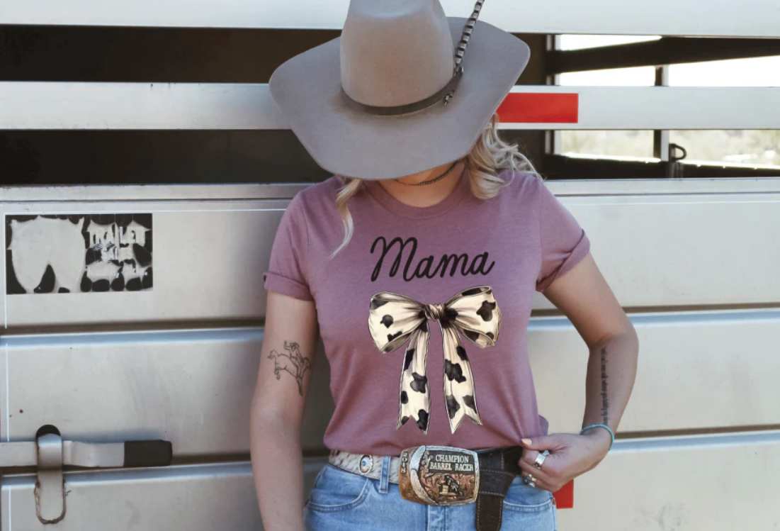 MAMA COW PRINT BOW