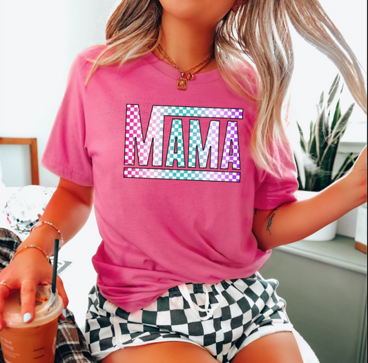 MAMA CHECKERED PINK PURPLE