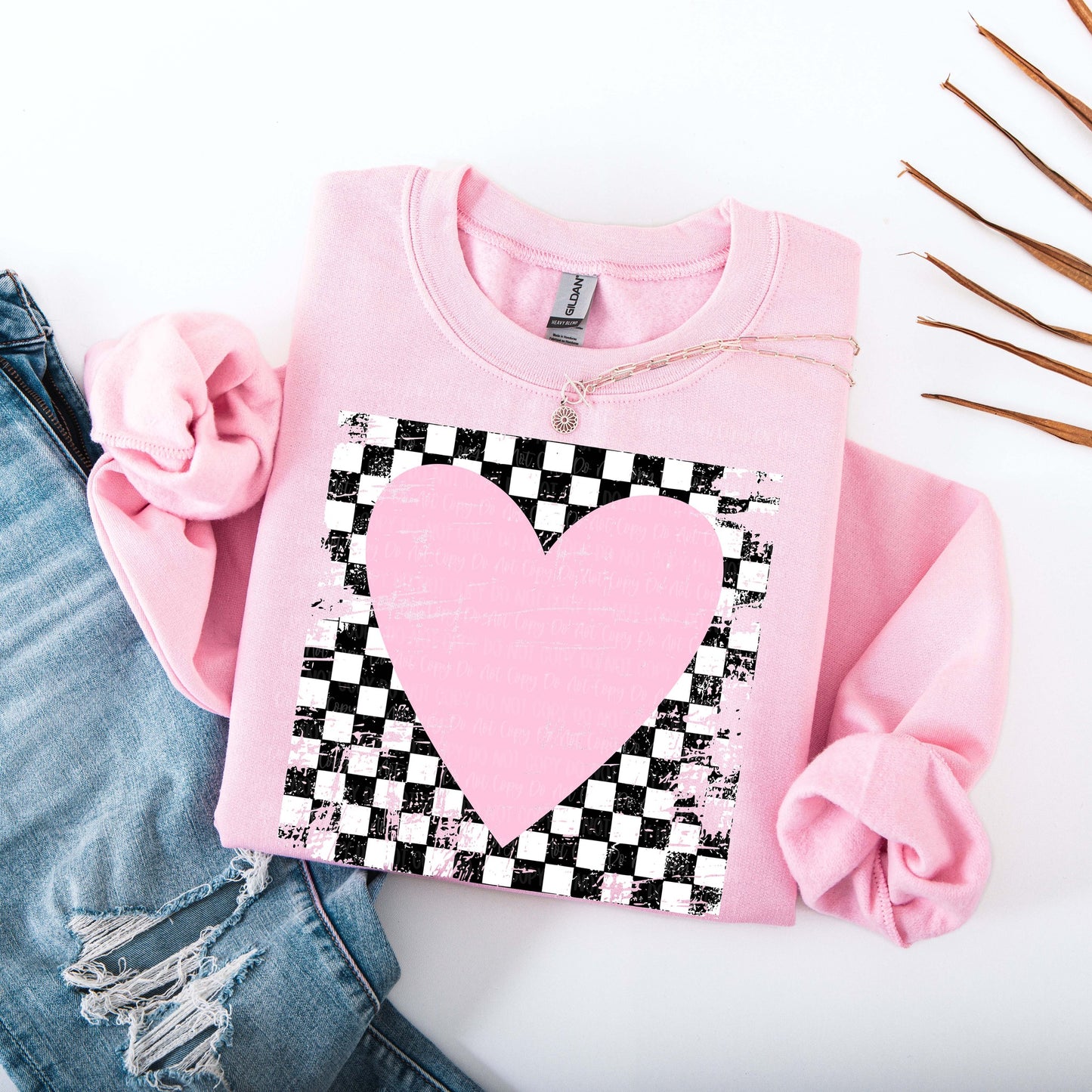 CHECKERED PINK HEART